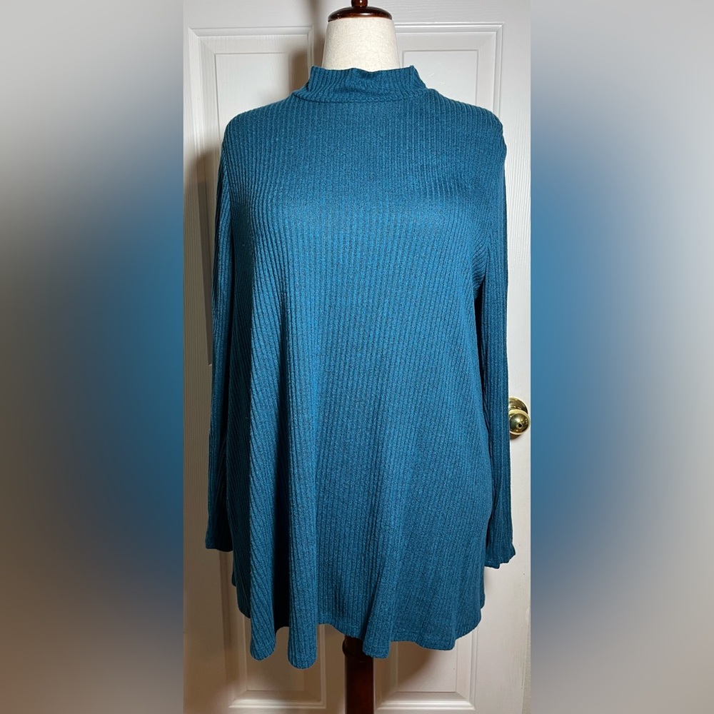 Lane Bryant Teal Ribbed Women’s Swing Top